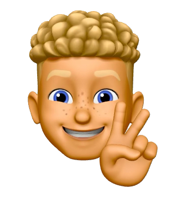 memoji holding up peace sign